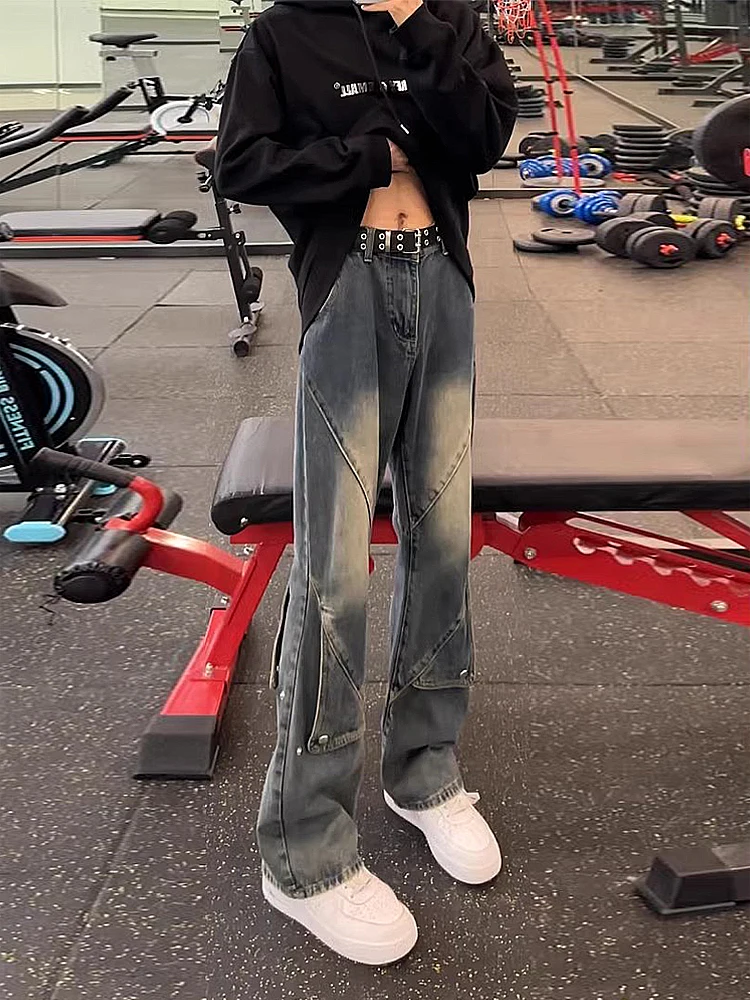 

Мужские джинсы в стиле стритстайл, прямой крой, зауженные, от американского бренда, осень-весна