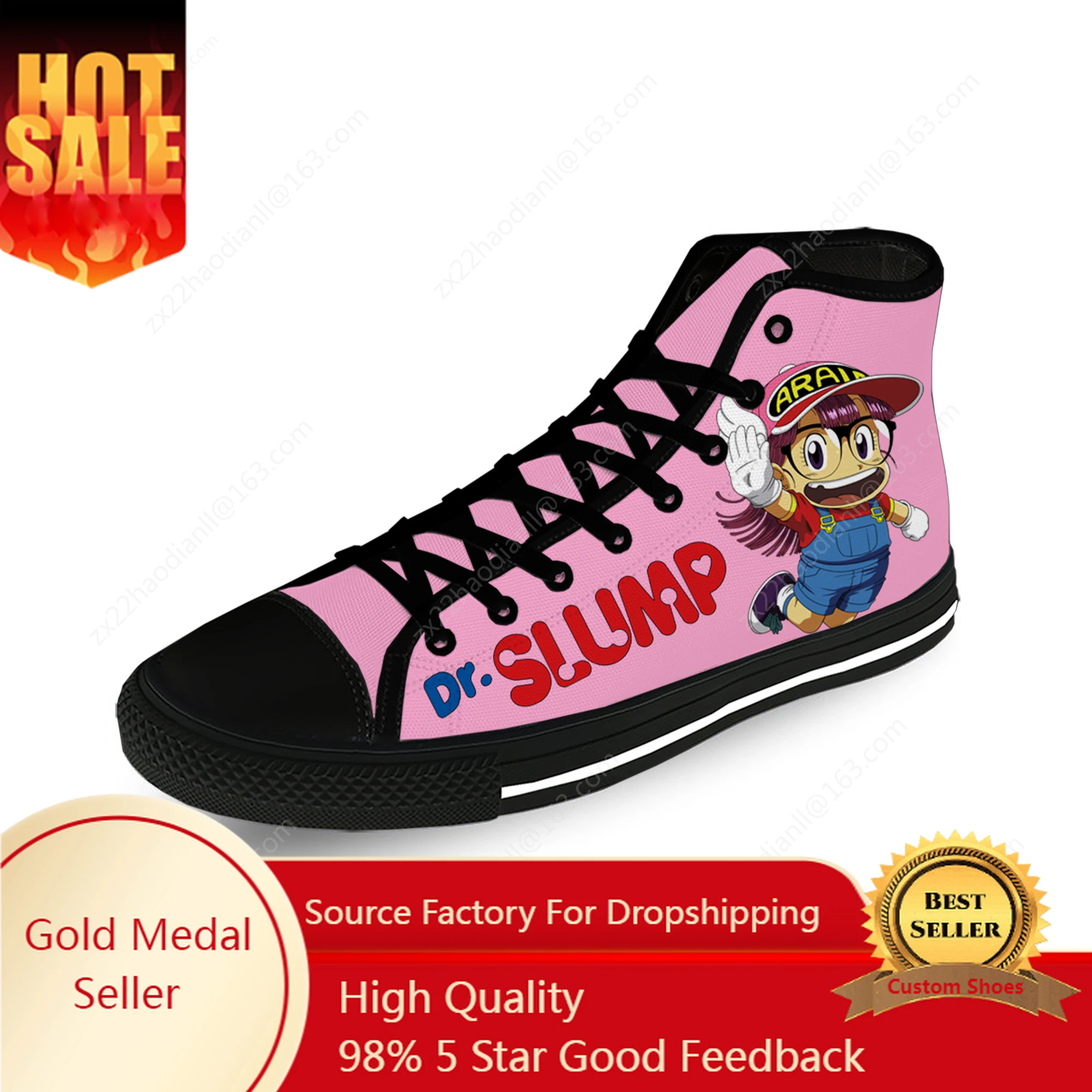 

Japanese Anime Manga Cartoon Arale Dr Slump High Top Sneakers Mens Womens Teenager Casual Shoes Canvas 3D print Cosplay shoe