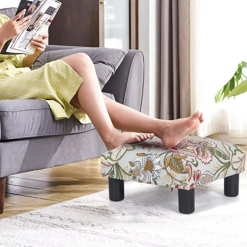 

Footstools Small Ottoman- Upholstered Footstools and Ottomans Small Foot Rest for High Beds- Lightweight and Portable