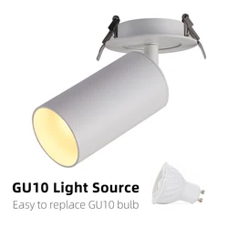 Luz descendente LED para techo, foco empotrable de pared de 6W, GU10, color blanco, negro, dorado y cobre, rotación de 360 °