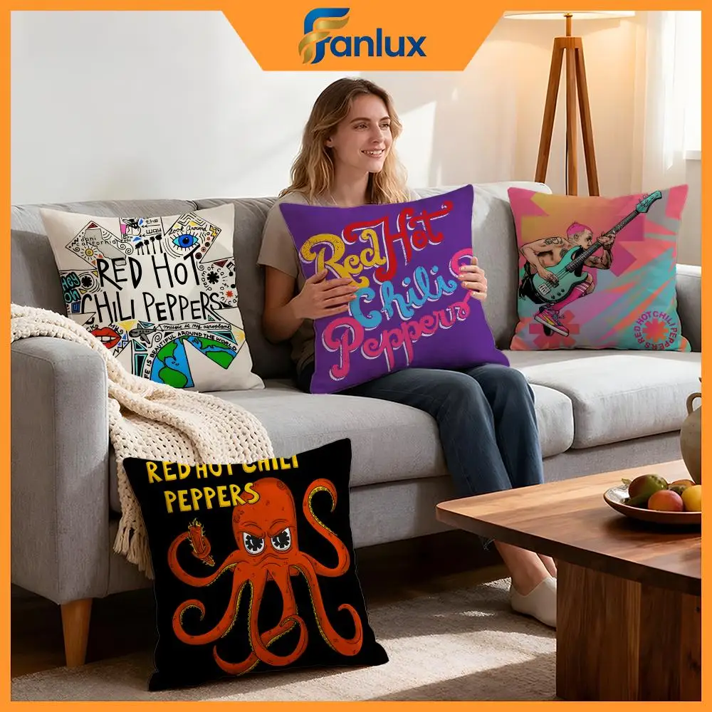 Band Red Hot Chili Peppers Cushion Cover 4Pcs Decorative Covers Soft Cushion Case for Sofa Couch Decor 40x40 45x45 Pillowcases