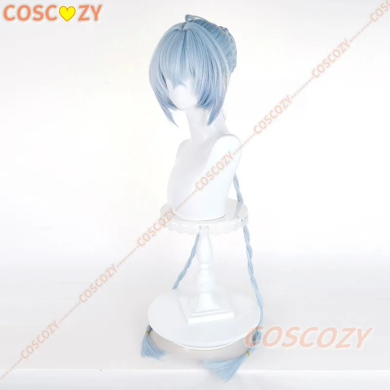 Zenless Zone Zero Lucia Cosplay Wig Long Light Blue Braids Hair Bun Wigs For Women Girls Spook Shack Party Carnival Free Wig Cap