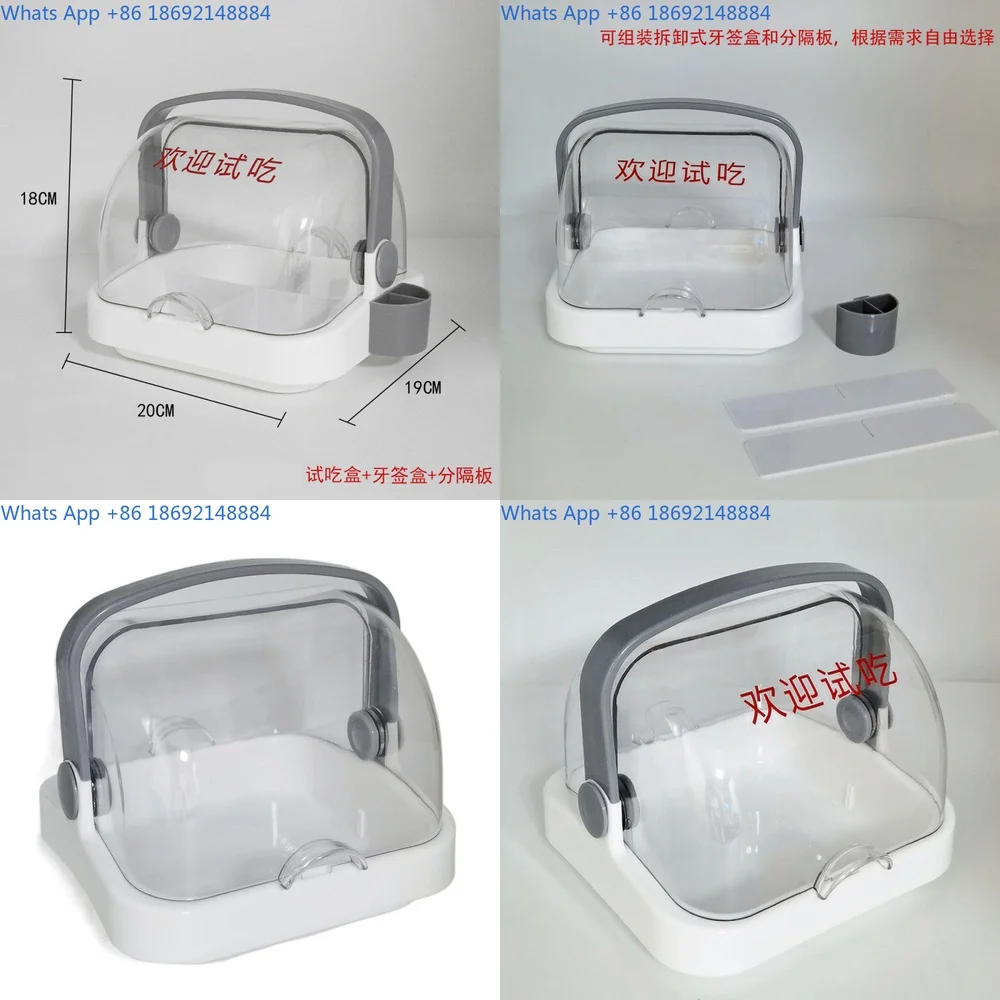 Round transparent lid food storage container for fruit tasting snack buffet display