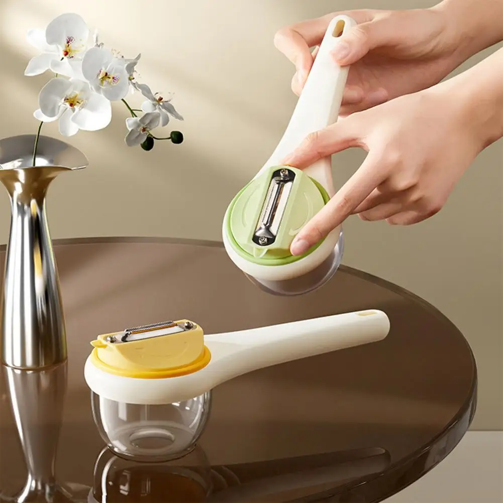 Non-slip Handle Kitchen Tool Vegetable Peeler with Storage Box Shark Serrated Stainless Steel Swivel for Fruits for Produce