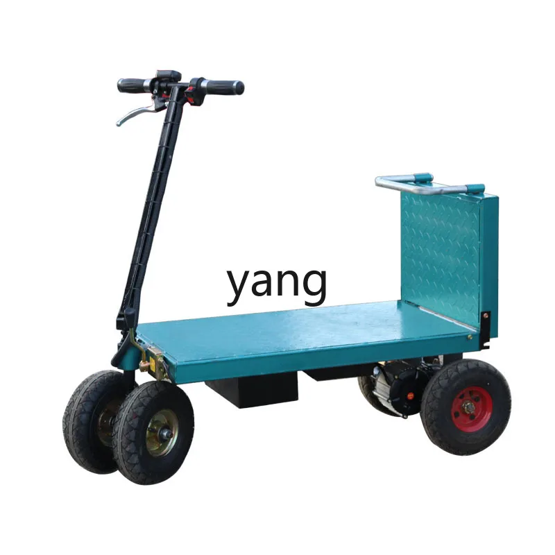 

CX Foldable Handle Push Electric Transport Four-Wheel Storage Trolley Pull Goods Platform Trolley