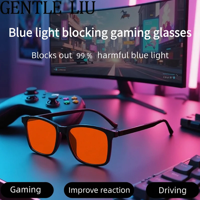 

Anti Blue Light Read Sleep Red Lens Filter Glasses Men Women 2025 Luxury Brand Computer Gaming Eyeglasses Protection Shades