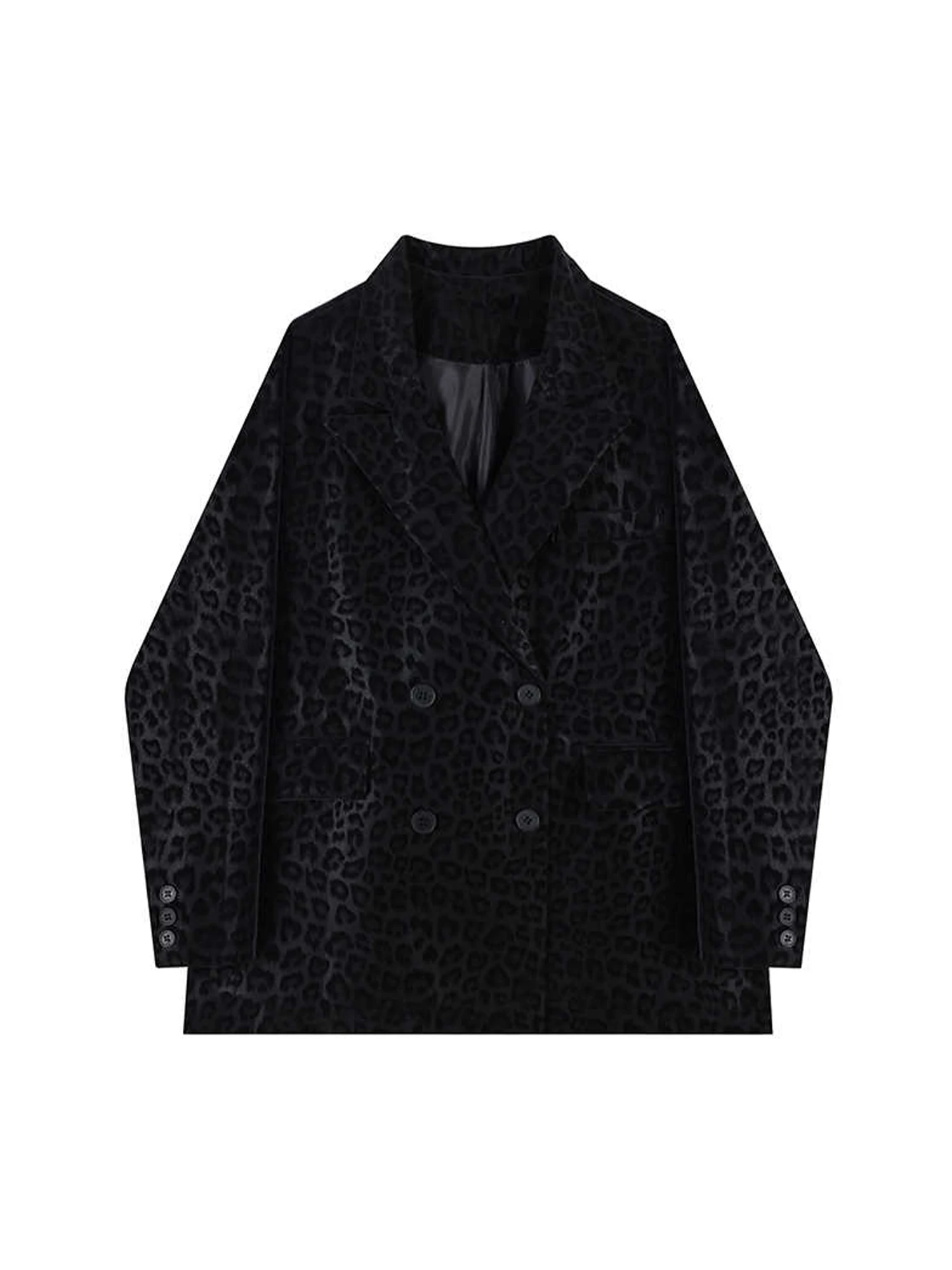 

Women Leopard Blazer Jacket Loose Korean Harajuku Oversize Suit Coat Single Breasted Long Sleeve Outerwear Vintage Clothes 2025