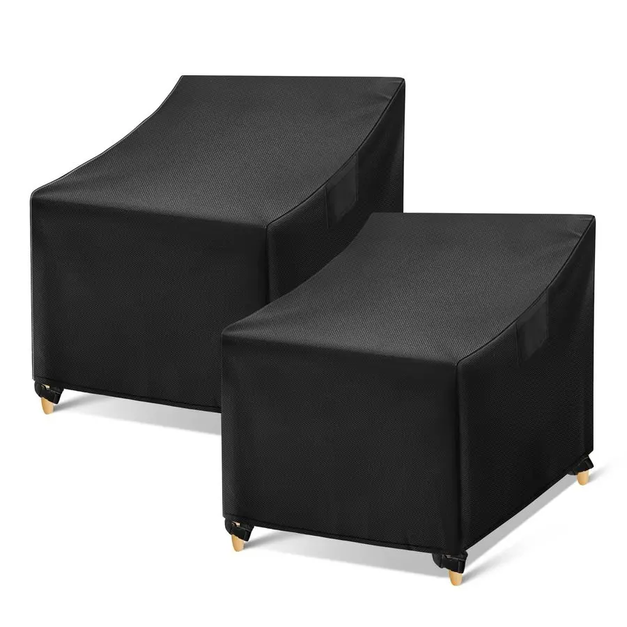 

Outdoor Chair Covers Waterproof, Black Lawn Patio Furniture Covers, Heavy Duty Wicker Garden Sofa Chair Cover, 2 Pack 37 W x 40