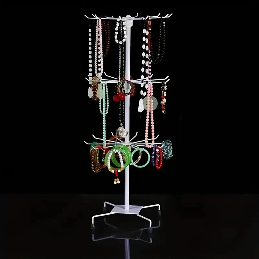 Iron rotating display stand Rotating jewelry stand Activity three layer necklace jewelry display stand 360 degree rotating displ