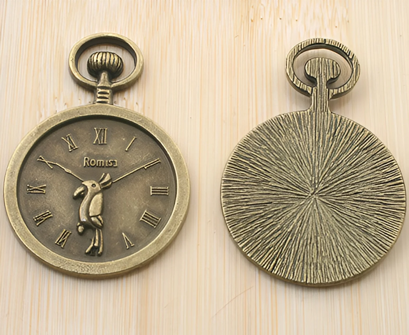 2 uds 37x53mm aleación matel bronce envejecido loro reloj p endants HWG1883