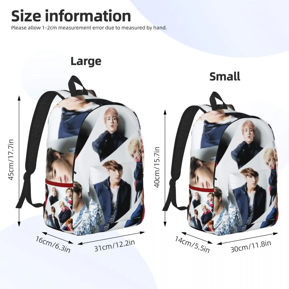 K Pop Music Backpack Youth Group Btfans Fashionable Camping Backpacks Teen Kawaii High School Bags Design Durable Rucksack