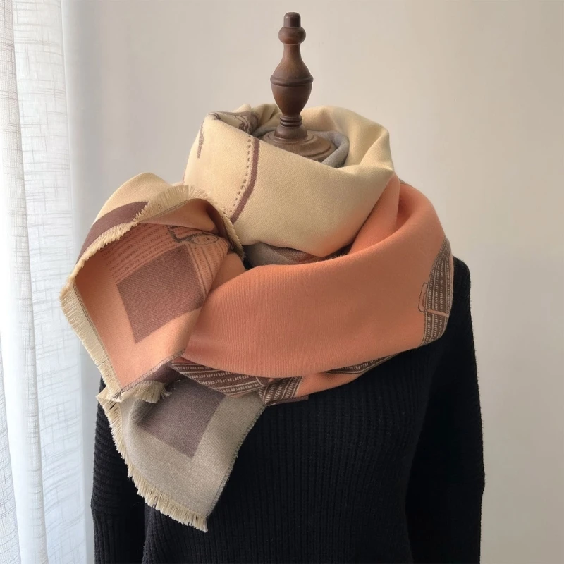 estilo lenço inverno lenço correspondência cores doce falso pashmina cachecol à prova