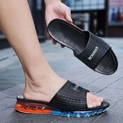 Full Palm Cushion Slippers Men Fashionable Trendy Shoes Garden Shoes Outdoor Beach Sandals Flip Air Cushioned Summer Casual