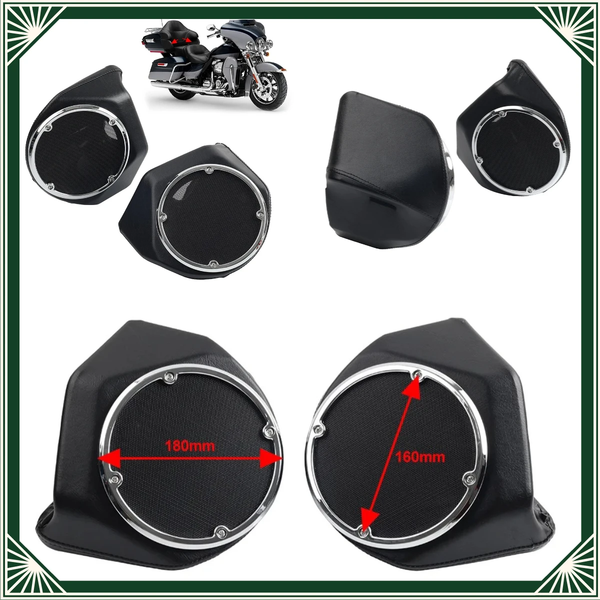 1Pair Motorcycle Rear Trunk 6.5'' Speaker Pods For Harley 2014 - 2023 Davidson Road King Street Glide FLHX FLHXS Touring Models