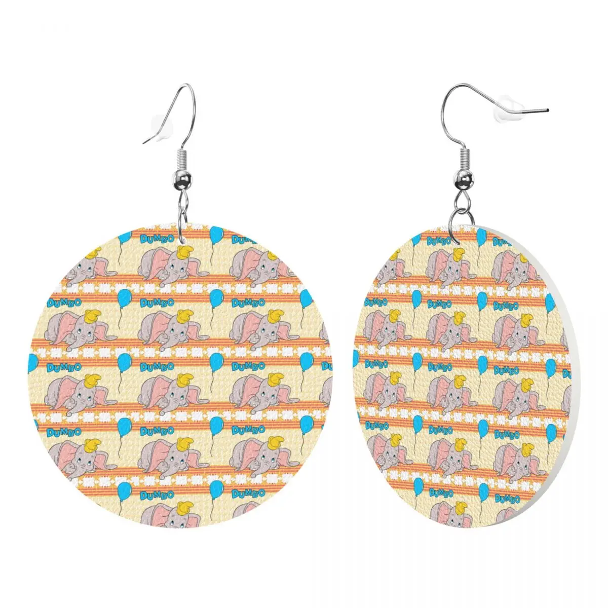 Custom Dumbo Cartoon Leather Teardrop Earrings Fashion For Women Cute Elephant Jewelry Accessories For Valentine's Day