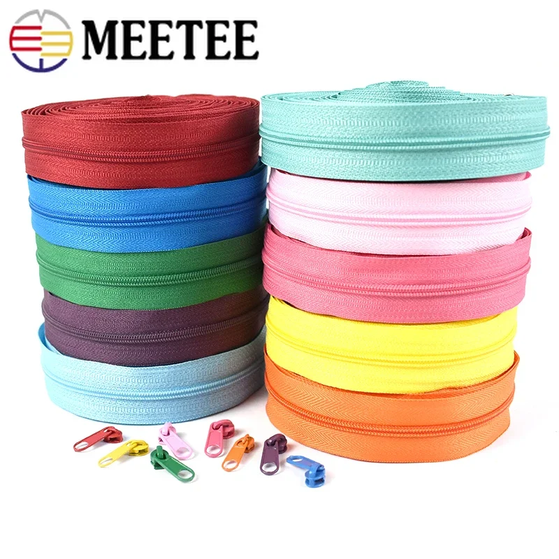 

5/10/20Meters 5# Nylon Coil Zipper Roll with Slider Zippers Tape for Sewing Clothing Bags Zip Repair Kit DIY Garment Accessories