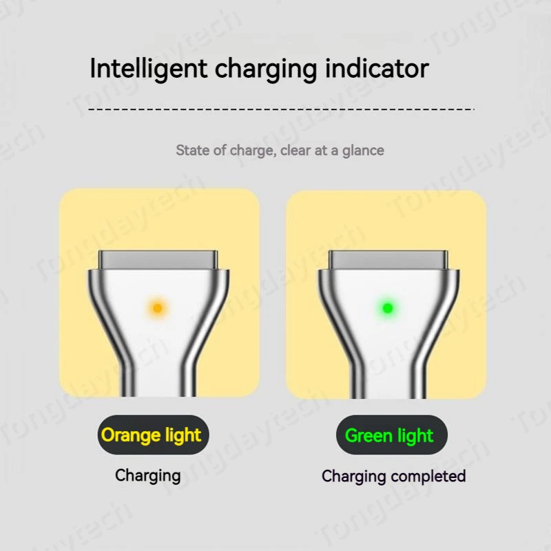 알루미늄 USB C 타입 마그네틱 PD 어댑터, 맥세이프 1, 2, 맥북 에어 프로, LED 표시기, 고속 충전 자석 플러그 변환기, 100W