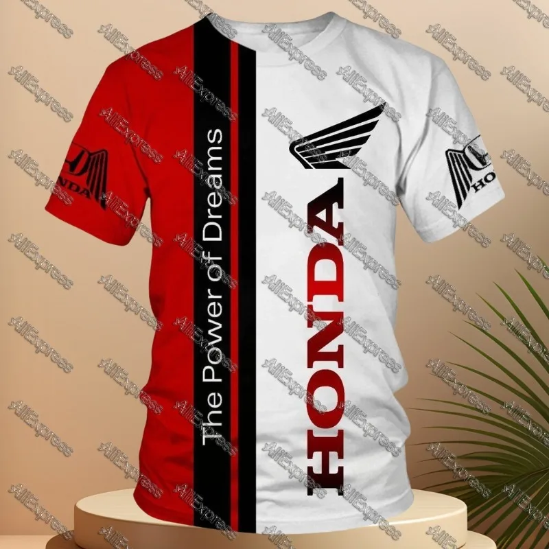 

Honda Racing Team Men's Quick Dry Summer T-shirt Breathable Short Sleeve Motorcycle Top for Sports Cycling And Urban Riding