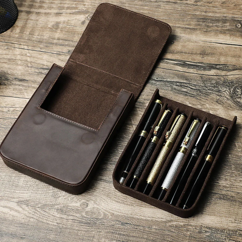 

Sturdy Case Box for Fountain Marker Storage Compact Portable Organizer with Lid Gift Display Holder Steel Office