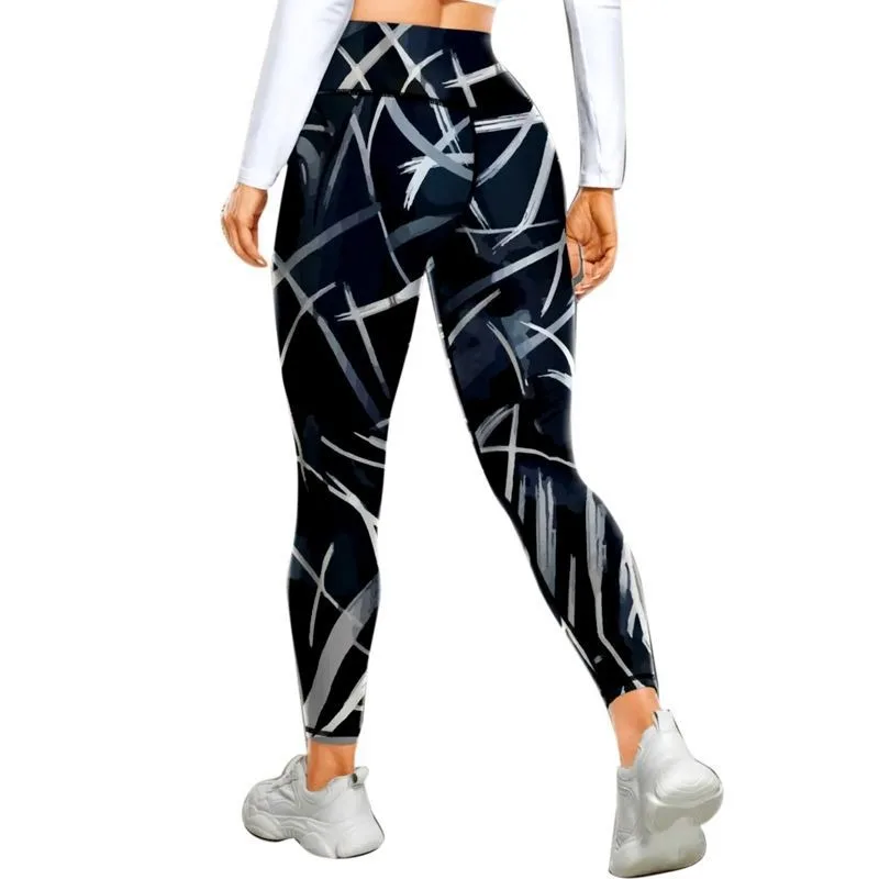 

New Printed Yoga Pants Women's Tight Stretch High Waist Running Fitness Clothes Ancle Length Pants Gym Tights Women Leggings