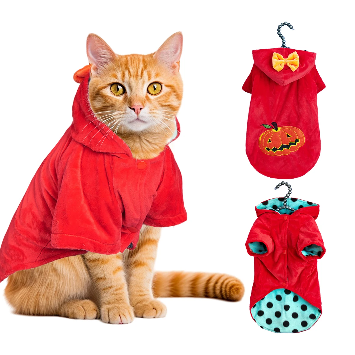 

Pet Puppy And Cat Cloth Halloween Party Cosplay Pumpkin Clothes Autumn & Winter Fashion Soft Comfortable Coat Clothing Hot sale