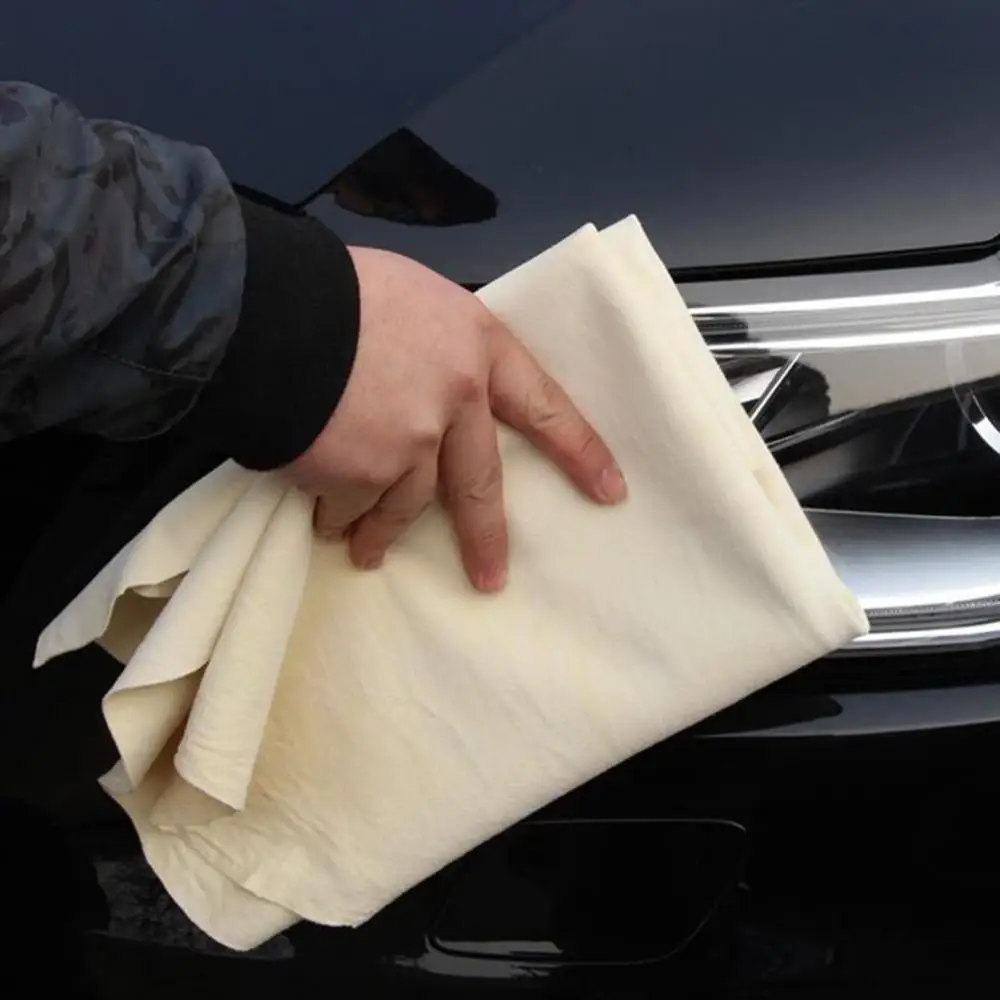 Natural Chamois Leather Car Cleaning Cloth Washing Suede Absorbent Towel автомобильные товары Аксессуары для моек