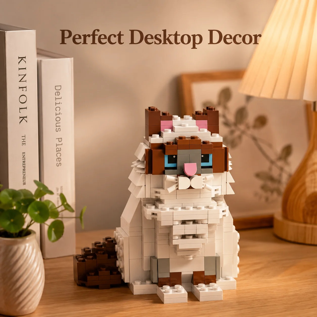 Building Bricks Cat Figure DIY Assemble Display Companion Collectible Desk Shelf Toy For Kids Birthday Christmas Gift