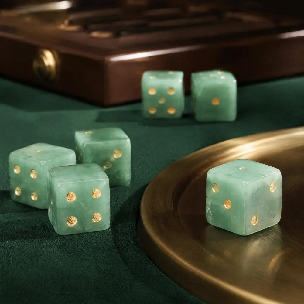 16mm Natural Crystal Dice, Casual Board Game Number Prop, Raw Stone Carved Right-Angle Semi-Precious Stone Die