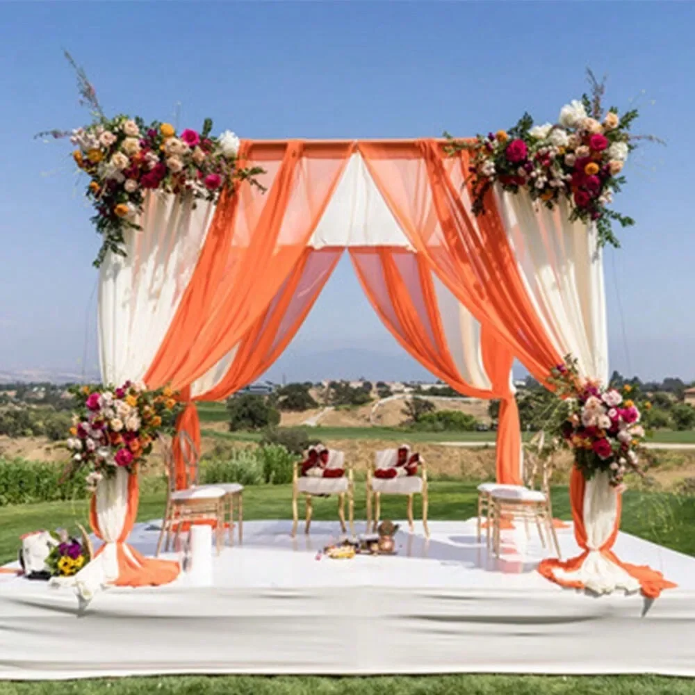 3M High Wedding Square Canopy/Chuppah/Arbor Drape Stand Wedding Piping Frame Bac