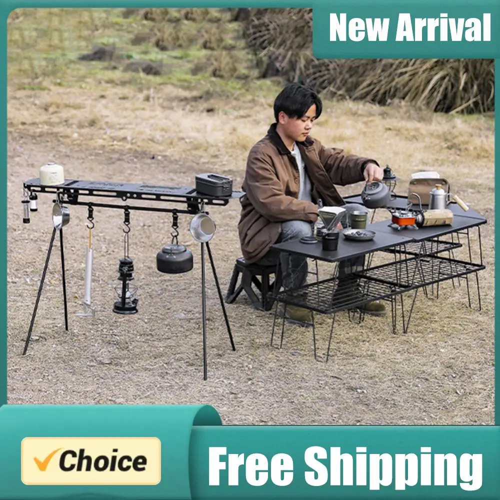 

Складная походная подставка-трипод, портативная столешница для хранения, высокопрочная, гибкая, с отверстием для подвешивания, для барбекю, пикника, походов
