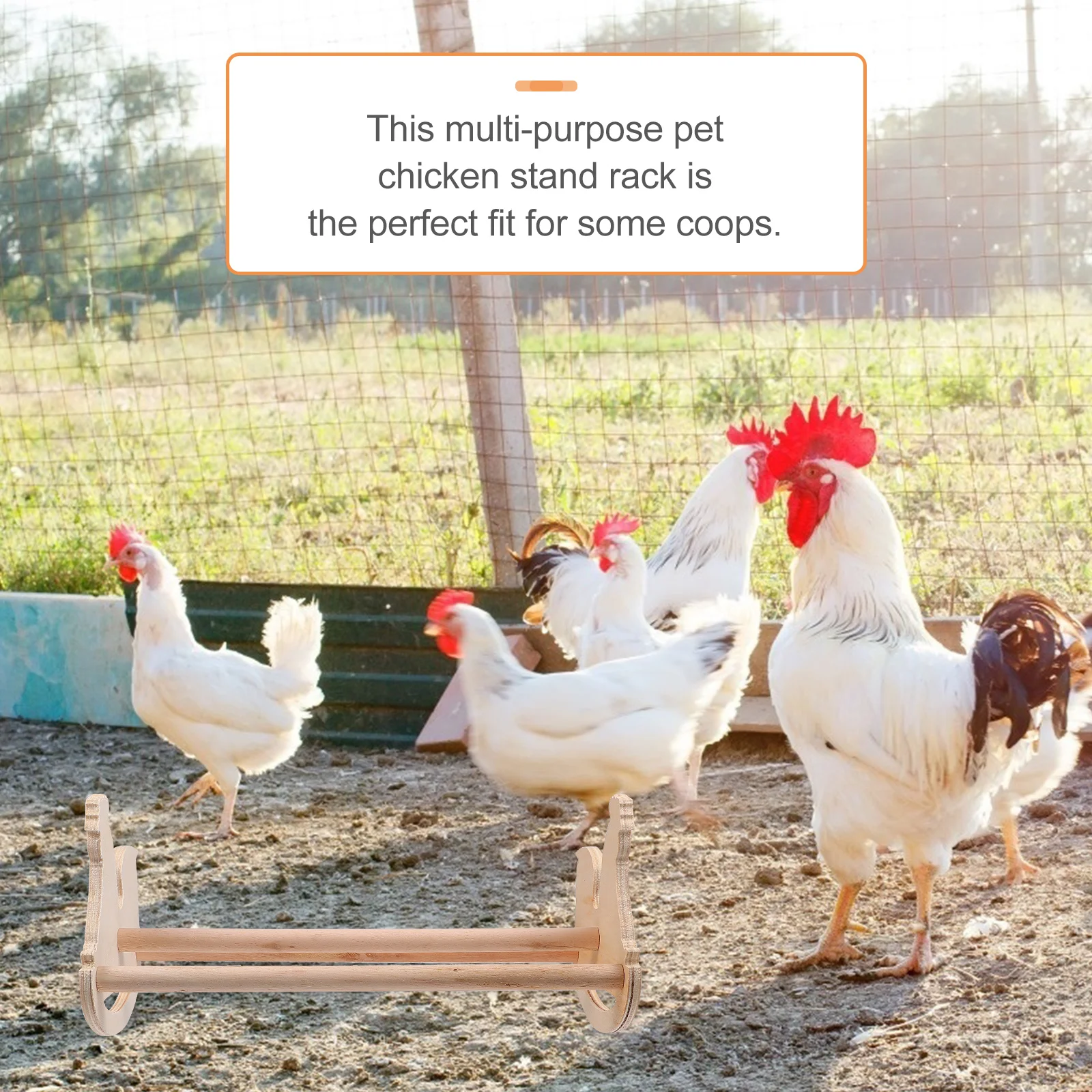 

1pc Chicken Shape Standing Rack Wooden Multifunctional Perch For Hen Rooster Parrot Bird Coop Pet Supplies Chicken Perch Rack