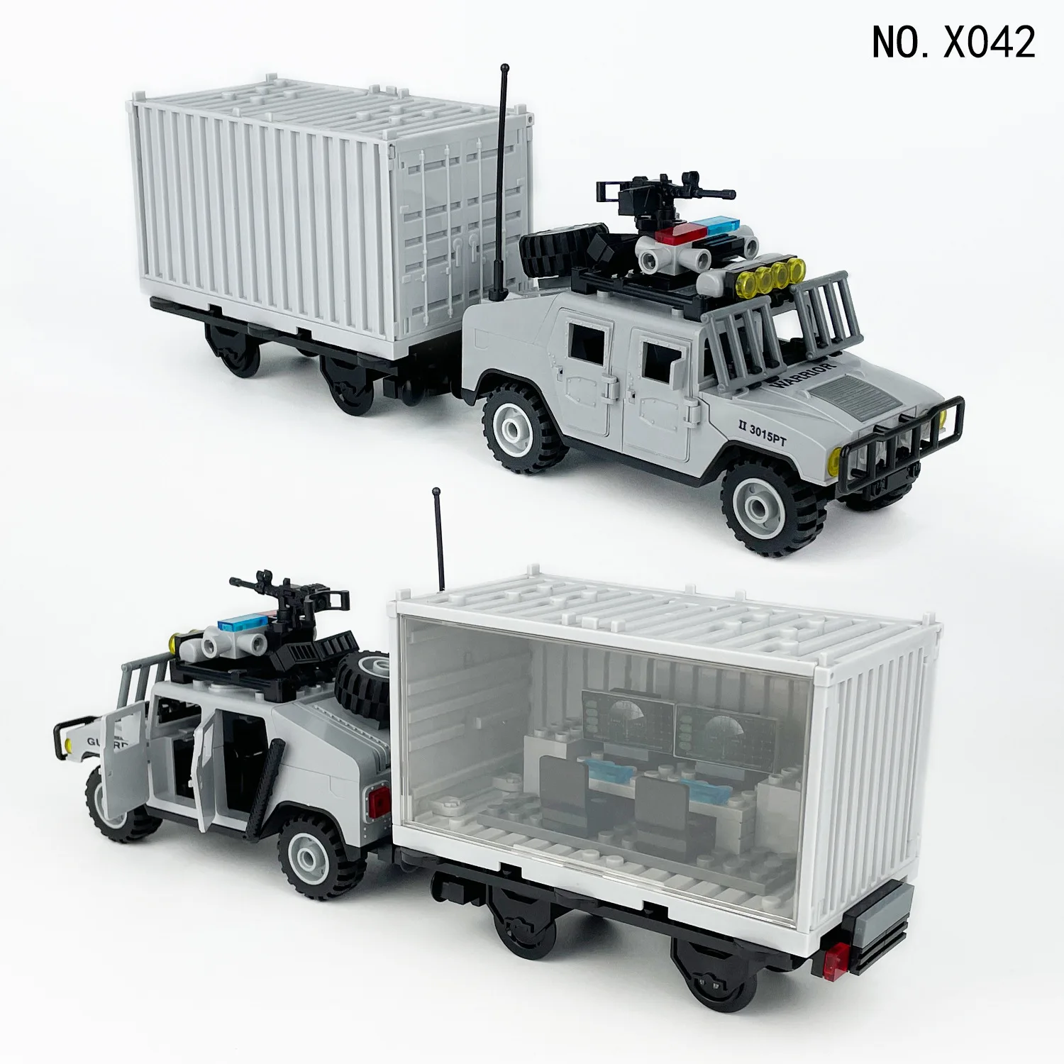 Swat Police Emergency command vehicle model Blocks container Armored vehicle building block Bricks toys for boys kids