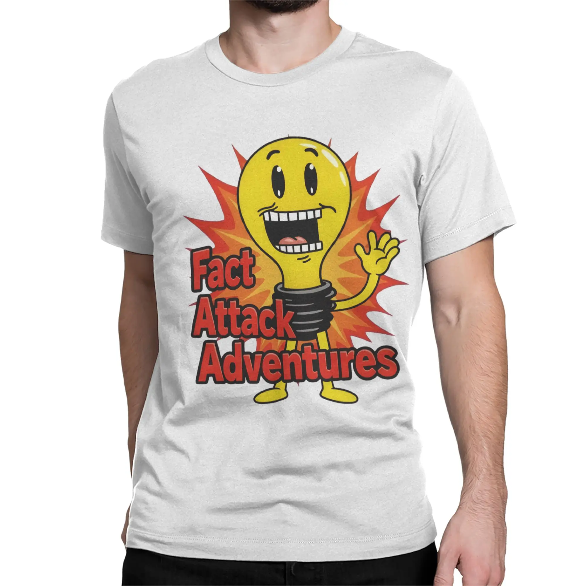Fact Attack Adventures T Shirt Men Women's Cotton Fun T-Shirt Round Neck  Tees Short Sleeve Clothing Birthday Present