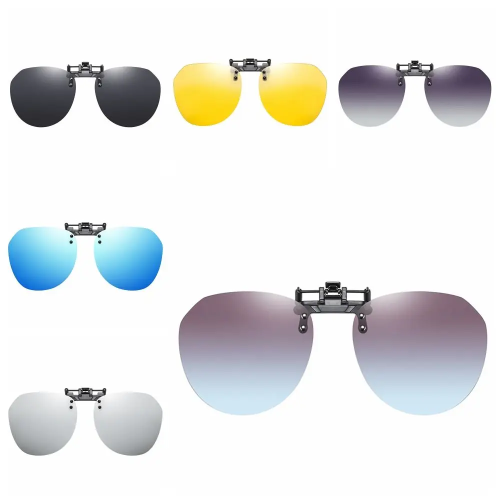 UV400 gafas de visión nocturna diurna Clip protección UV lente polarizada gafas para miopía Clip Turn-up gafas de sol sin montura con Clip para senderismo