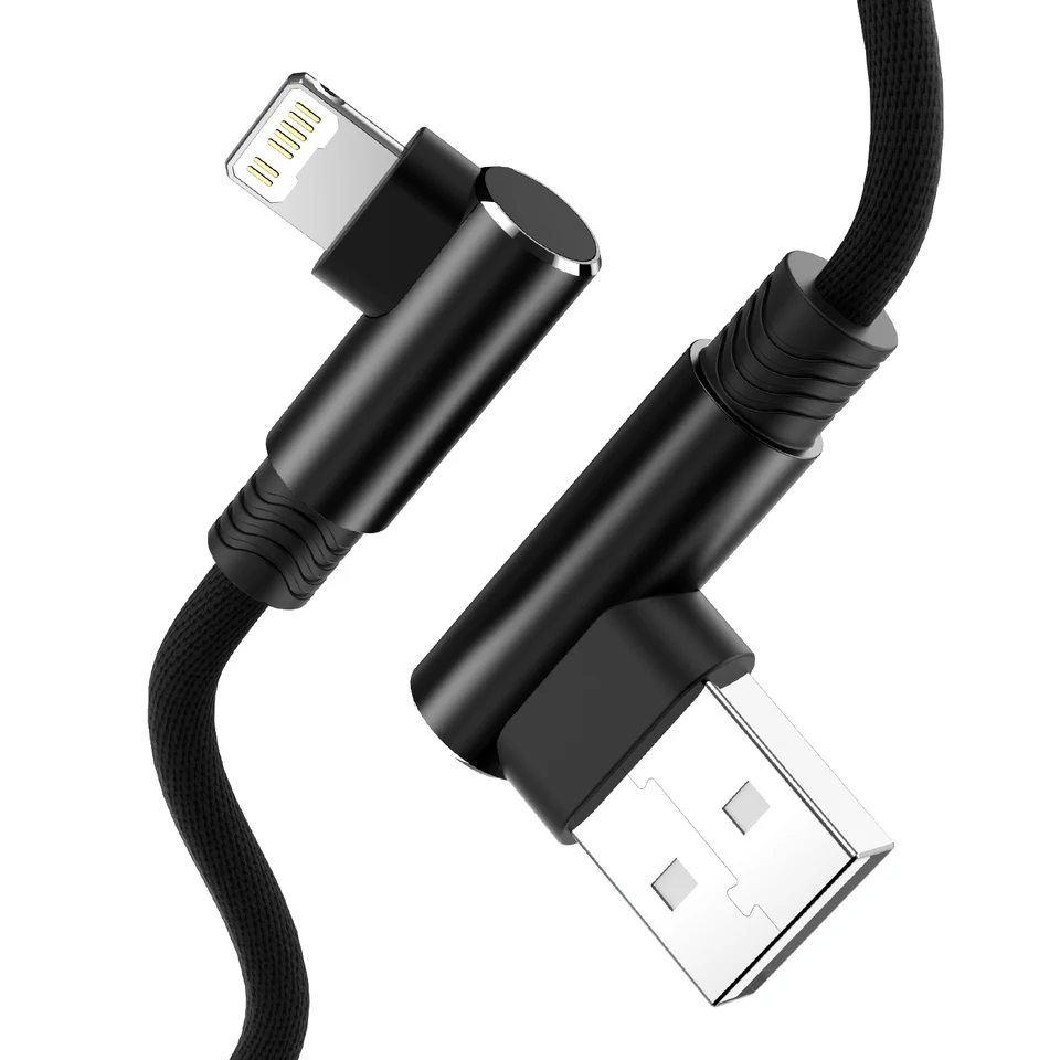 2m 3m 90 Degree Fast Charge USB Cable For iPhone 14 13 12 11 Pro Max XS XR 8 7 6 Plus SE iPad Apple Wire Data Charger Cord 2 3 m, image 8