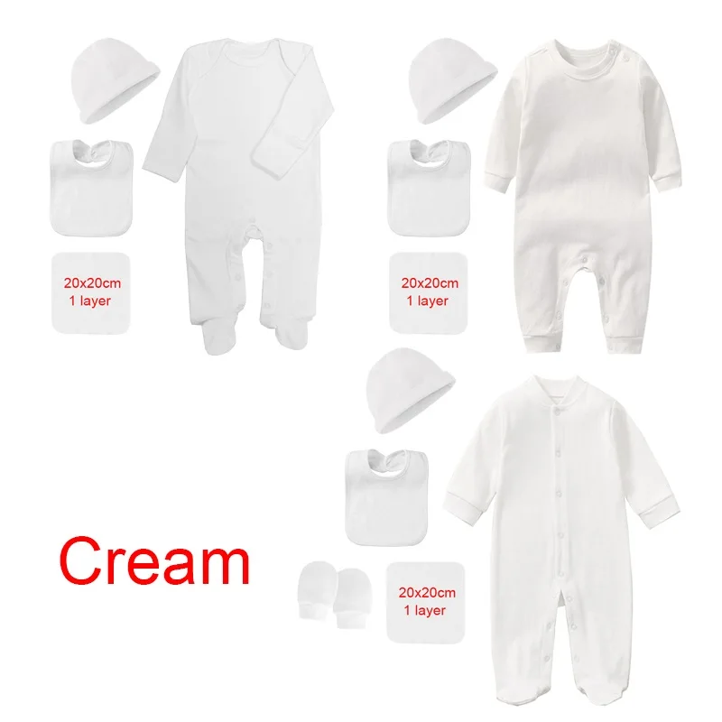 Newborn Baby Clothing Sets Nursery Kits Romper Bonnet Bibs Mittens Mitts Towel Infant Grows Sleepsuit Jumpsuits Growing Roupa