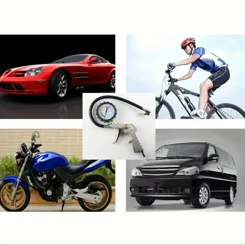 Reifendruckmesser – Pistolentyp-Inflator-Werkzeug für Auto, Motorrad, SUV, Luftkompressor