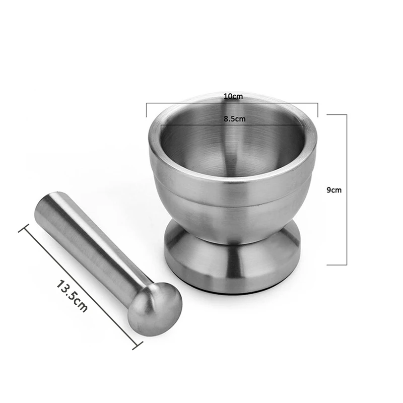 Stainless Steel Garlic Masher Garlic Spice Grinder Pharmacy Herbal Bowl Mill Grinder Grinder Kitchen Tools Mill Grinder