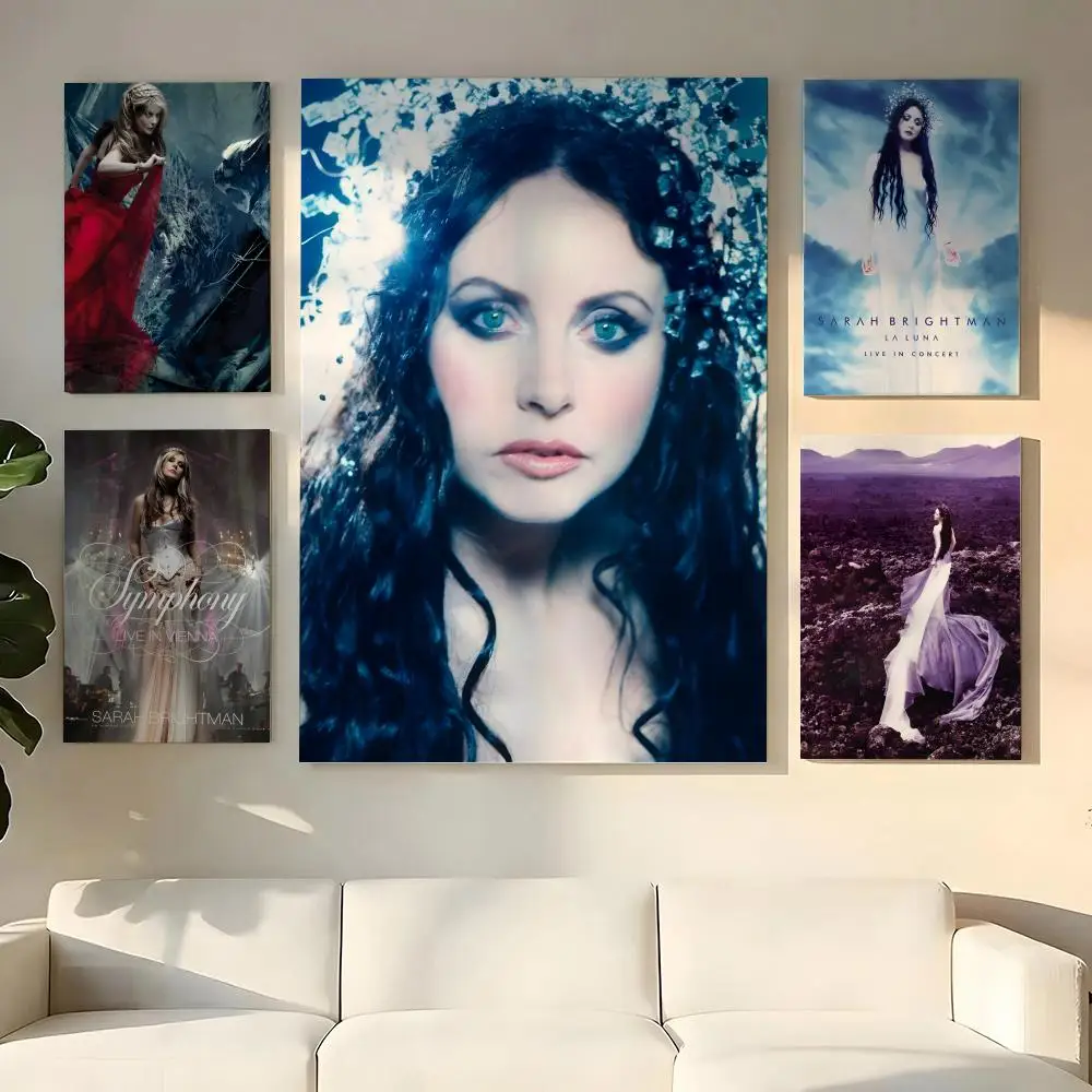 Póster de Lienzo Eco HD para Pintura y Caligrafía, Arte de Pared con Marco Interior |   Decoración de pasillo, póster de Sarah Brightman La Luna