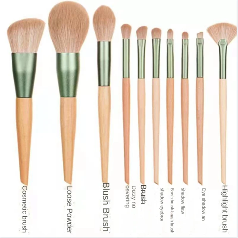 Juego de brochas de maquillaje piezas, Set completo de 10 pinceles supersuaves, colorete, brocha para polvo, sombra de ojos, resaltador