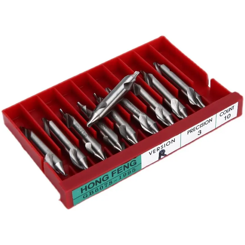 Hongfeng Fully Ground R-type Center Drill, R2/R3/R4/R5/R6, Stainless Steel Special Spiral Center Drill