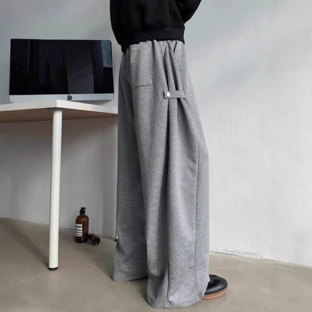 Casual High Street Men's Sweatpants Spring and Autumn American Loose Long Straight Leg Pants Comfortable Easy Matching Trousers