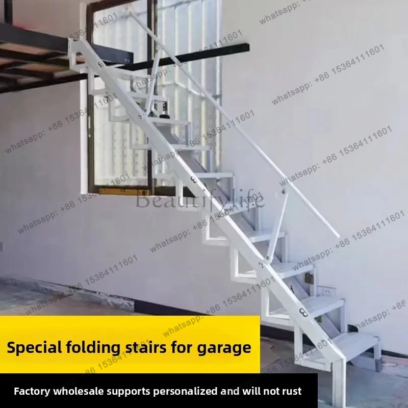folding ladder can accommodate thickened indoor and outdoor side shrink loft small apartment jump stairs