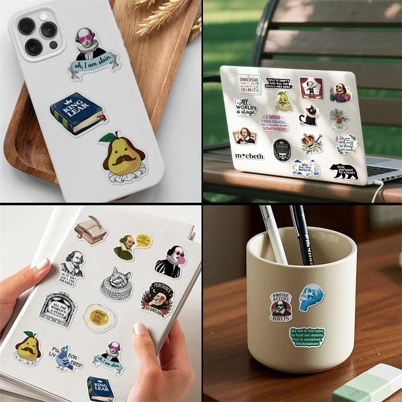 10/30/50PCS Cartoon Shakespeare PVC Sticker Aesthetic Decoration Scrapbooking Stationery Supplies DIY Hand Accounting
