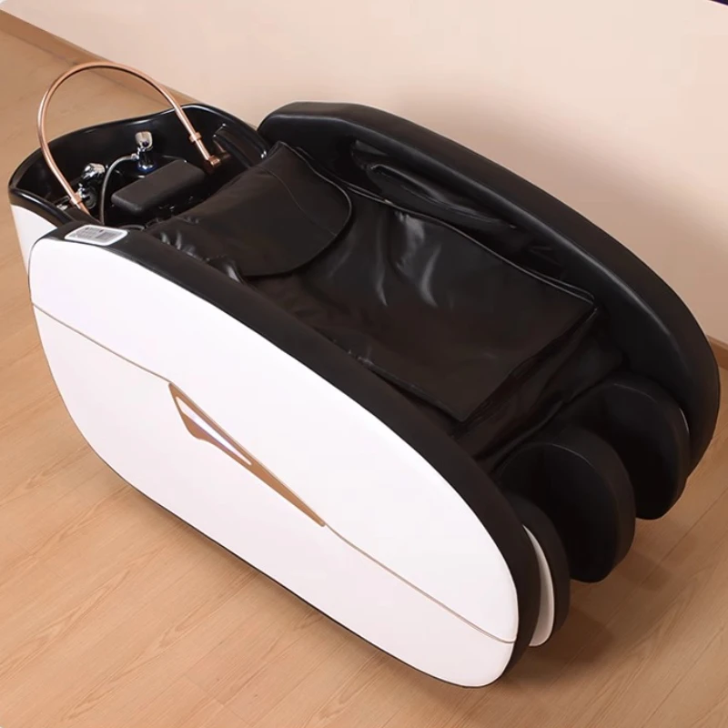 Shampoo Chairs Hairdressing Head Spa Beauty Hair Salon Sink Equipment Shampoo Chairs Adjust PU Leather Furniture