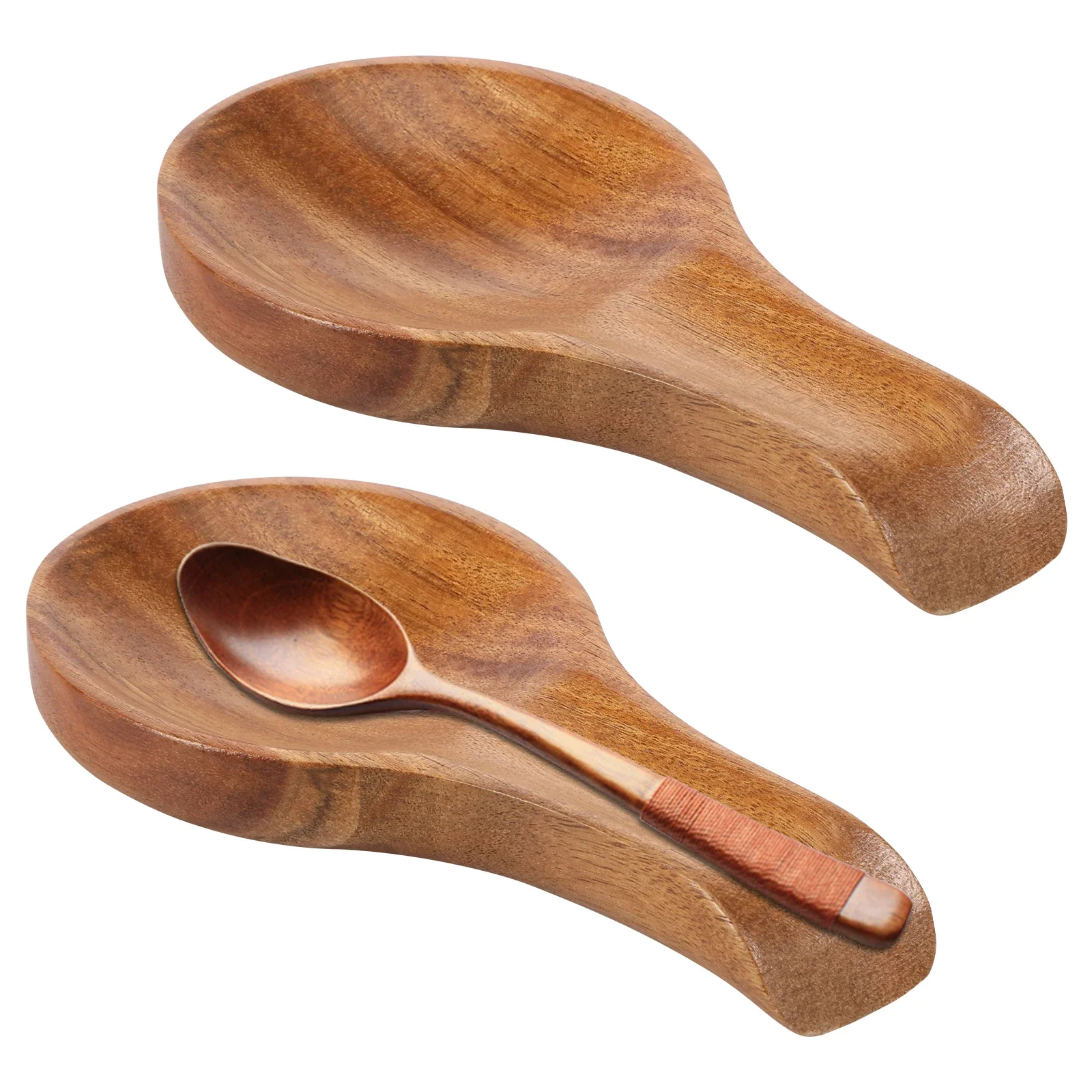2Pcs Holz Löffel Rest Mehrzweck Arbeitsplatte Utensil Halter Geschirr Tablett Kochen Löffel Halter für Küche Schöpfkellen Spachtel