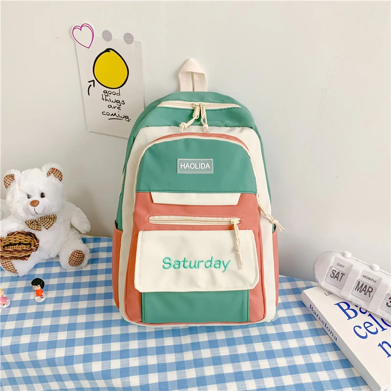 

Korean Version Large Capacity Backpack Fashion Nylon Backpack Multi-functional Student Schoolbag