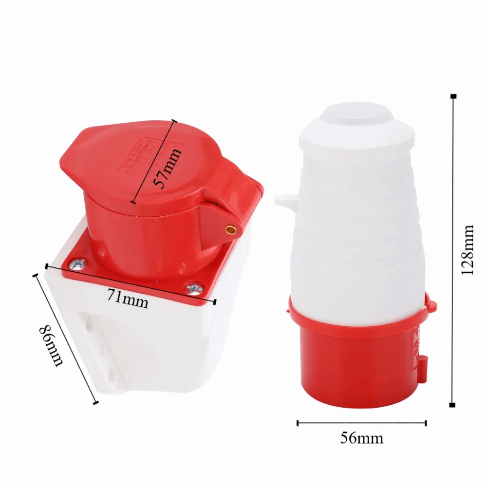 1 Set 5Pin Industrial Plug Connector 16A 3 Phase Industrial Plug 3P+N+E IP44 Waterproof Plug & Airport Terminal