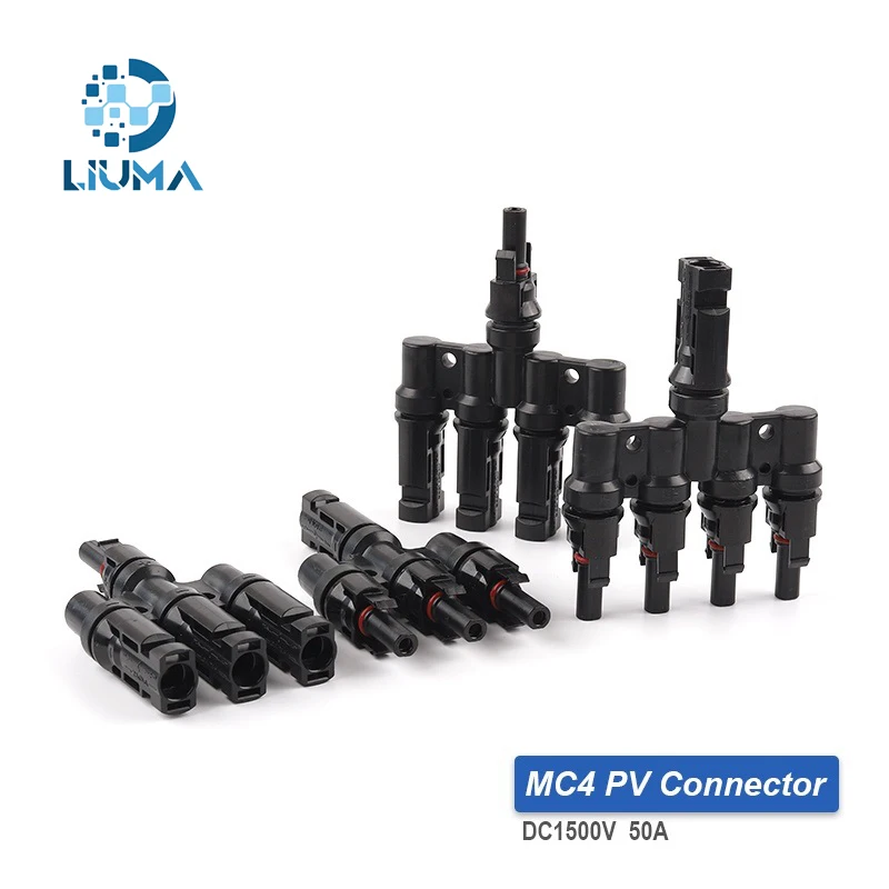 

T Type Solar Panel Branch Parallel Connector IP67 Waterproof Solar Connectors for Solar Photovoltaic Systems 50A 1500V DC