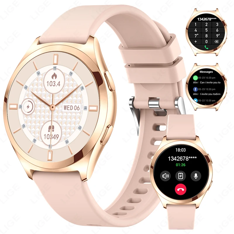 

LIGE Luxury Smart Watch For Women Waterproof Bluetooth Call Women’s Bracelet Sport Compass Health Monitor Ladies Smartwatch Gift